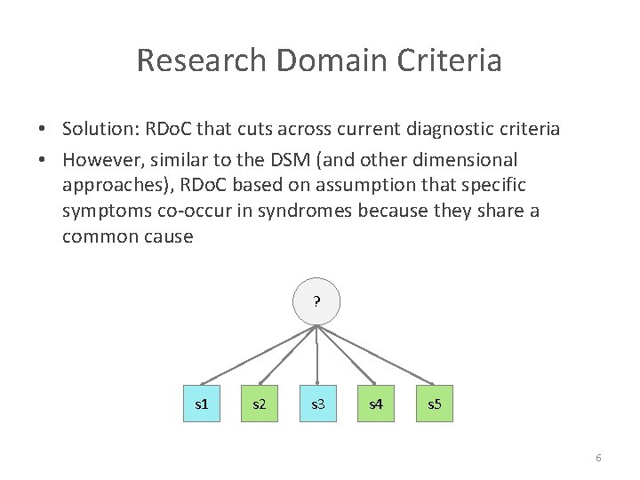 Research Domain Criteria • Solution: RDo. C that cuts across current diagnostic criteria •