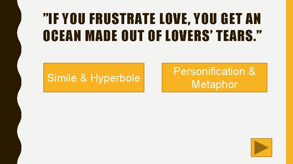 ROMEO AND JULIET FIGURATIVE LANGUAGE REVIEW CORRECT BACK