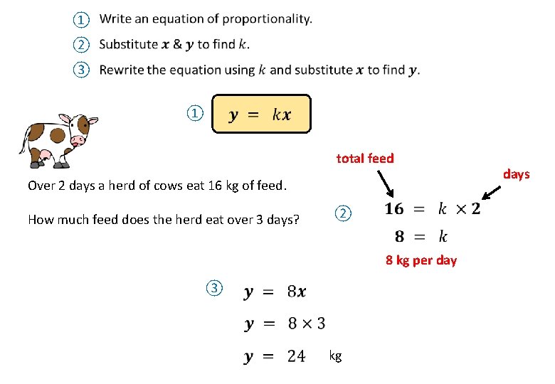 ① ② ③ ① total feed days Over 2 days a herd of cows