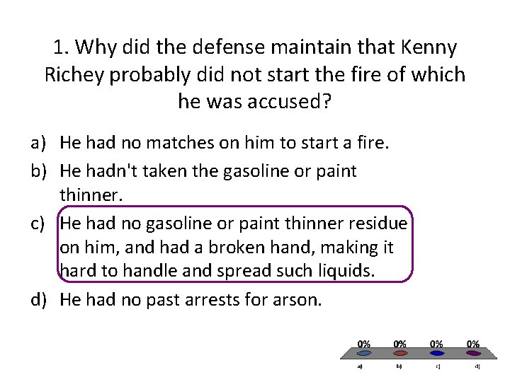 1. Why did the defense maintain that Kenny Richey probably did not start the 1. Why did the defense maintain that Kenny Richey probably did not start the