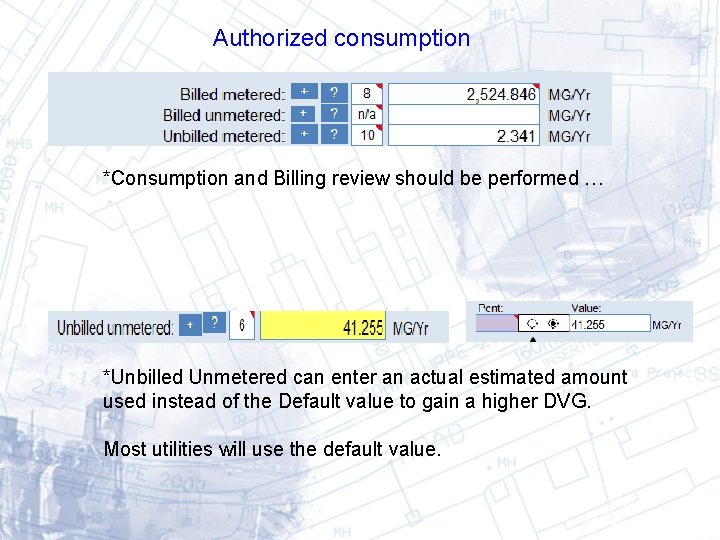 Authorized consumption *Consumption and Billing review should be performed … *Unbilled Unmetered can enter Authorized consumption *Consumption and Billing review should be performed … *Unbilled Unmetered can enter