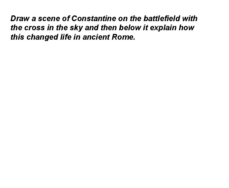 Draw a scene of Constantine on the battlefield with the cross in the sky