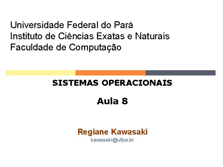 Universidade Federal do Pará Instituto de Ciências Exatas e Naturais Faculdade de Computação SISTEMAS
