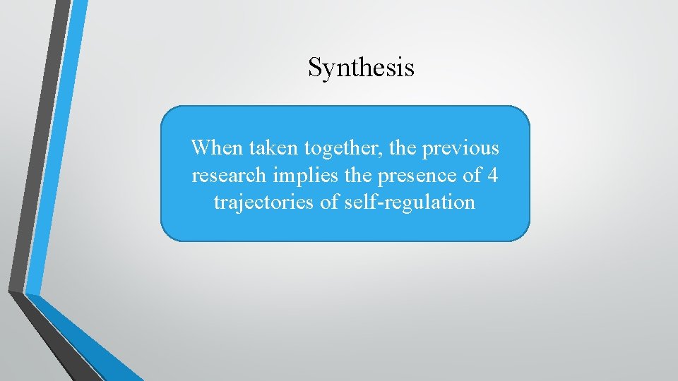 Synthesis When taken together, the previous research implies the presence of 4 trajectories of