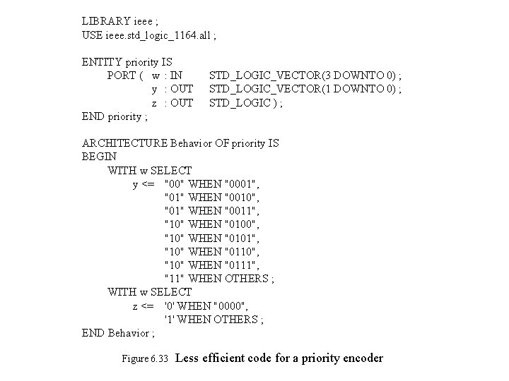 LIBRARY ieee ; USE ieee. std_logic_1164. all ; ENTITY priority IS PORT ( w