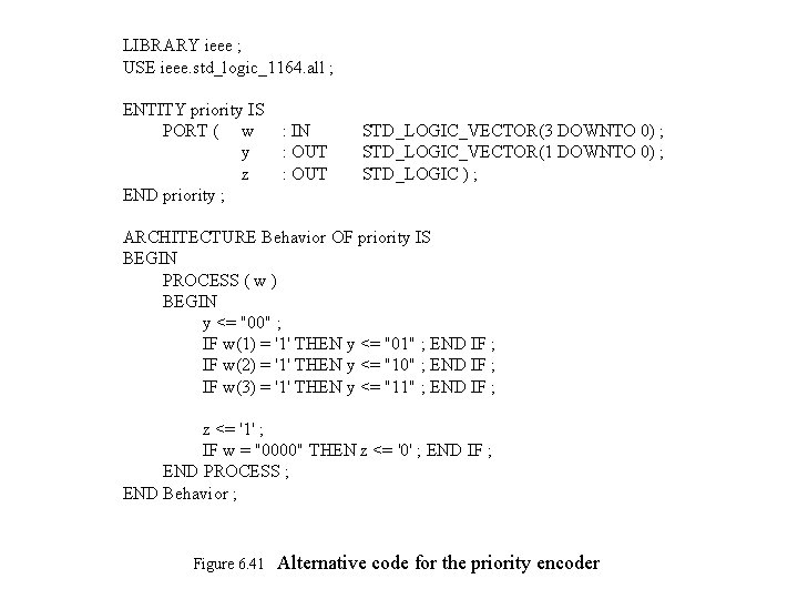 LIBRARY ieee ; USE ieee. std_logic_1164. all ; ENTITY priority IS PORT ( w