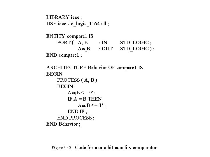 LIBRARY ieee ; USE ieee. std_logic_1164. all ; ENTITY compare 1 IS PORT (