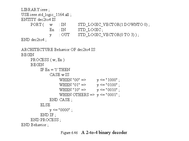 LIBRARY ieee ; USE ieee. std_logic_1164. all ; ENTITY dec 2 to 4 IS