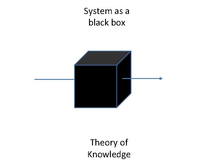 System as a black box Theory of Knowledge 