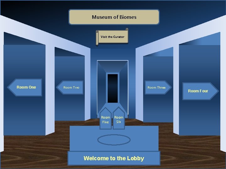 Museum of Biomes Visit the Curator Room One Room Two Room Three Room Five