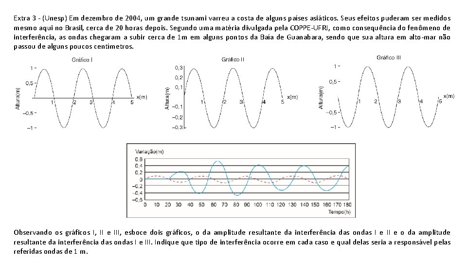 Extra 3 - (Unesp) Em dezembro de 2004, um grande tsunami varreu a costa