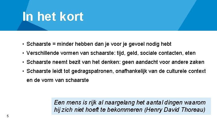 De theorie van de schaarste handvatten voor de