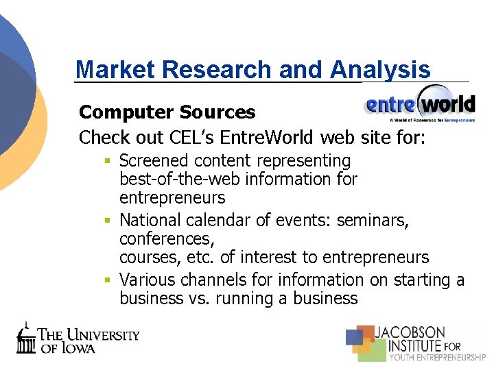 Market Research and Analysis Computer Sources Check out CEL’s Entre. World web site for: