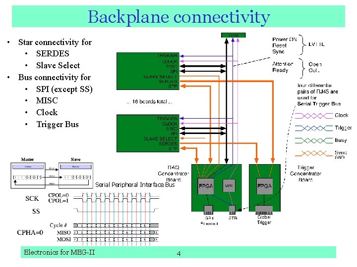Backplane connectivity • Star connectivity for • SERDES • Slave Select • Bus connectivity