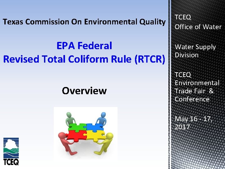 Texas Commission On Environmental Quality TCEQ Office of Water EPA Federal Revised Total Coliform