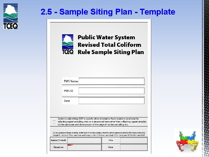 2. 5 - Sample Siting Plan - Template 