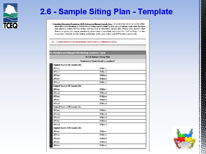 2. 6 - Sample Siting Plan - Template 