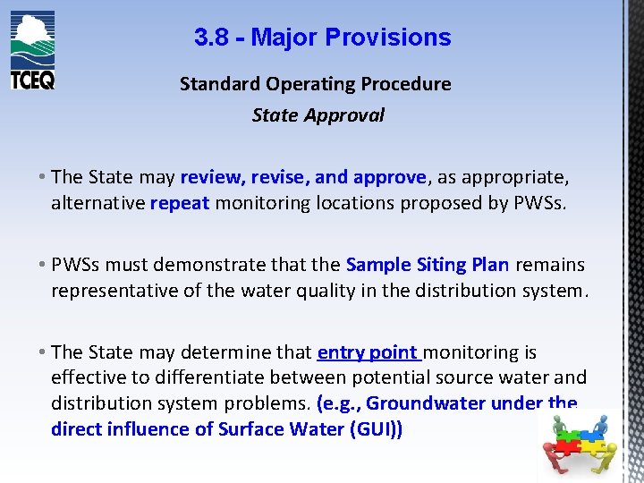 3. 8 - Major Provisions Standard Operating Procedure State Approval • The State may