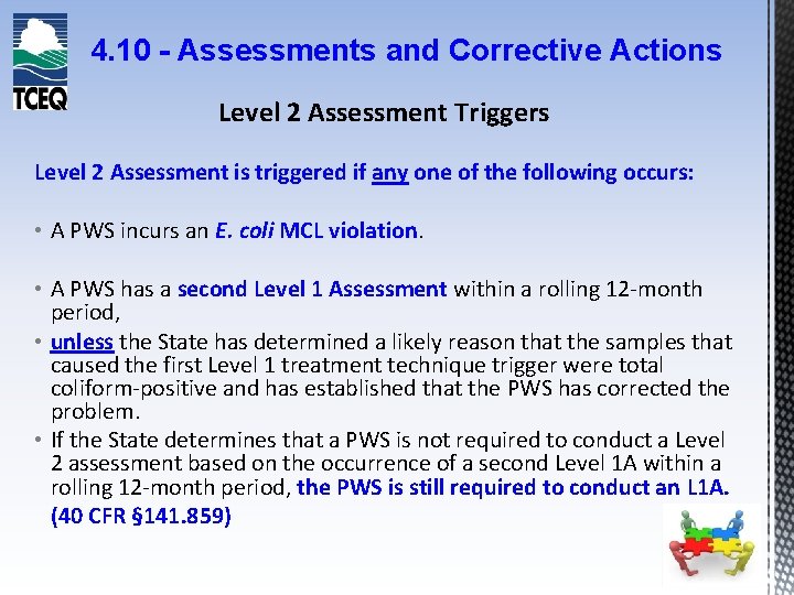 4. 10 - Assessments and Corrective Actions Level 2 Assessment Triggers Level 2 Assessment