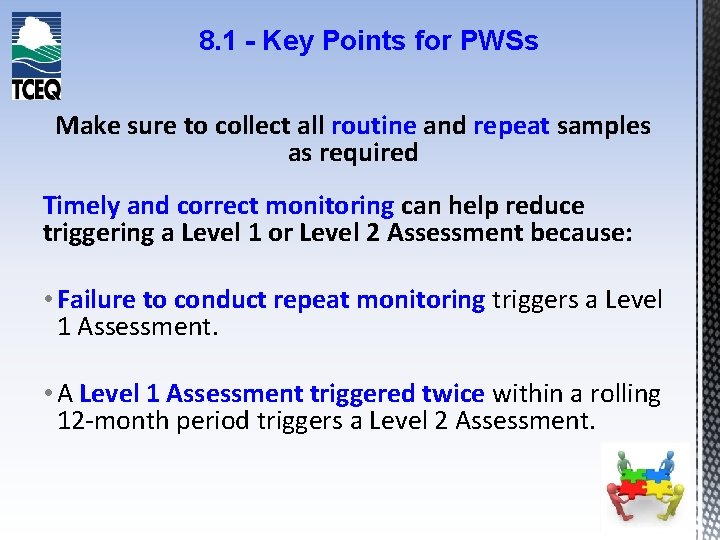 8. 1 - Key Points for PWSs Make sure to collect all routine and