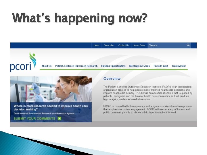 What’s happening now? 