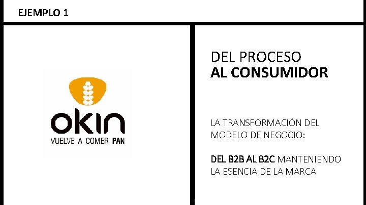 EJEMPLO 1 DEL PROCESO AL CONSUMIDOR LA TRANSFORMACIÓN DEL MODELO DE NEGOCIO: DEL B