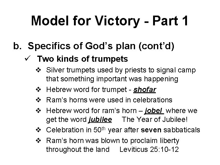 Model For Victory Part 1 Joshua 6 1