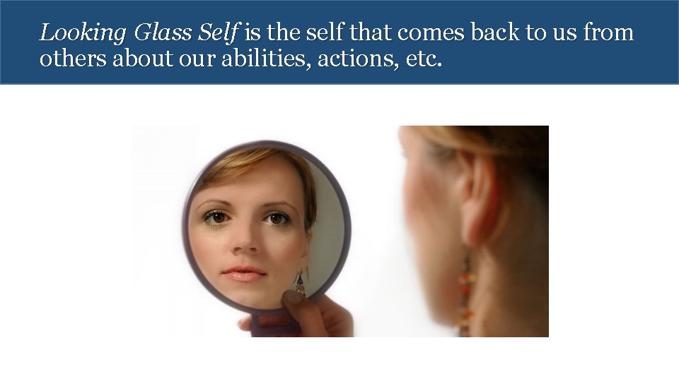 Looking Glass Self is the self that comes back to us from others about