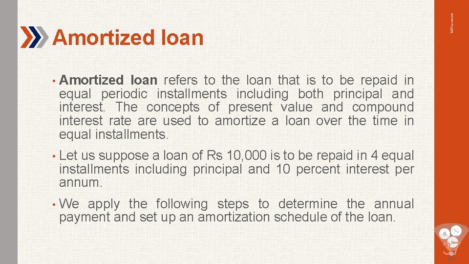  • Amortized loan refers to the loan that is to be repaid in