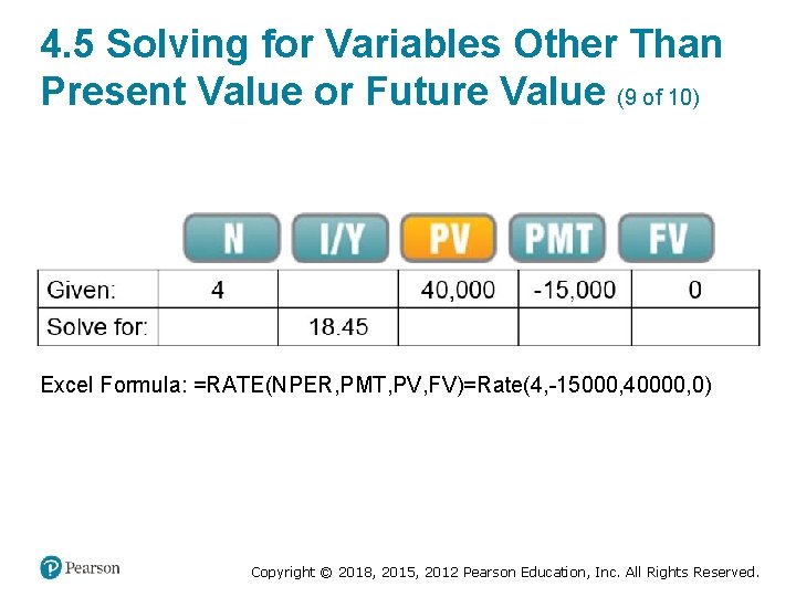 4. 5 Solving for Variables Other Than Present Value or Future Value (9 of