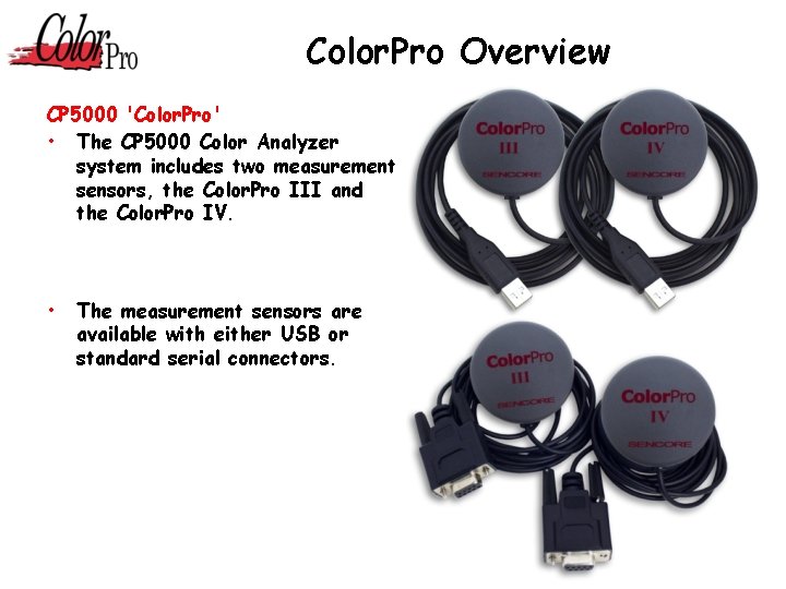 Color. Pro Overview CP 5000 'Color. Pro' • The CP 5000 Color Analyzer system