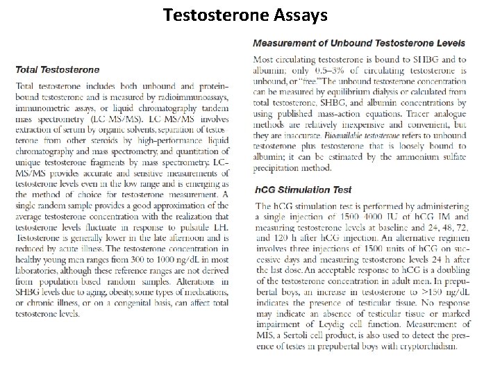 Testosterone Assays 
