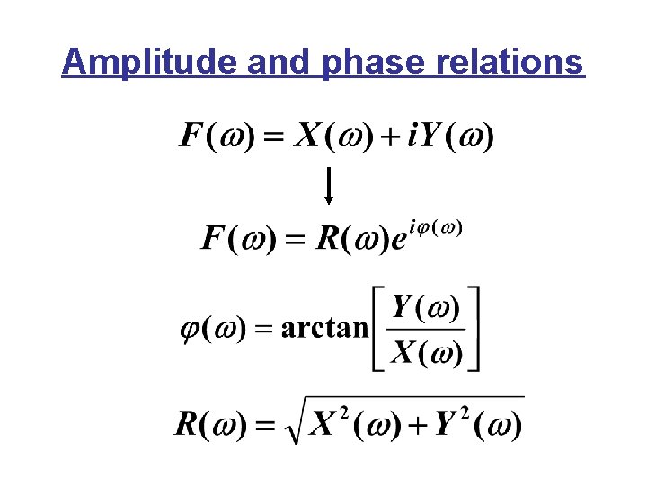 Amplitude and phase relations 