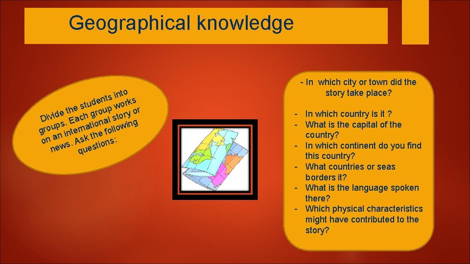 Geographical knowledge nto i s t den works u t s the group ry