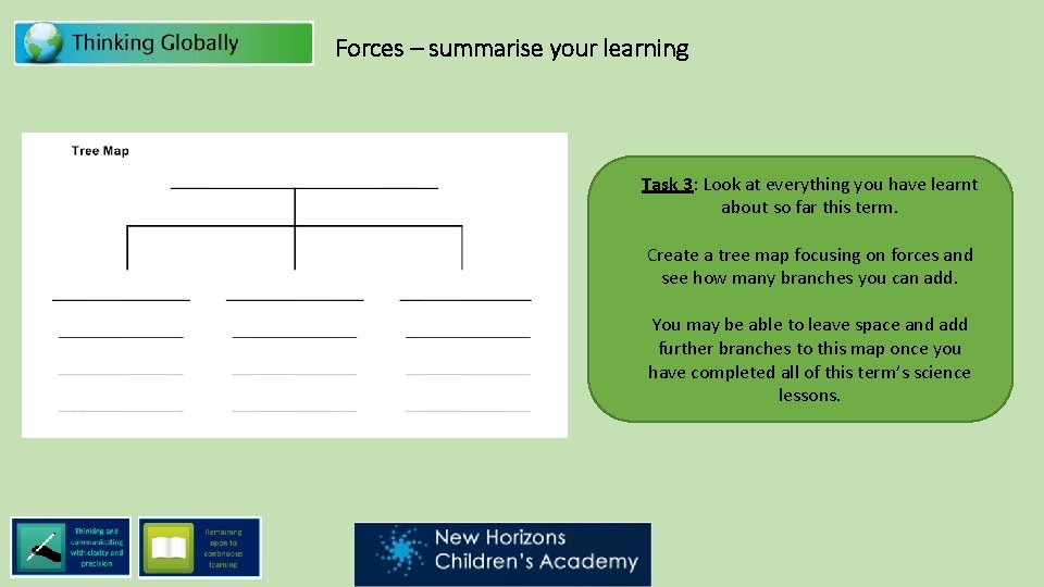 Forces – summarise your learning Task 3: Look at everything you have learnt about