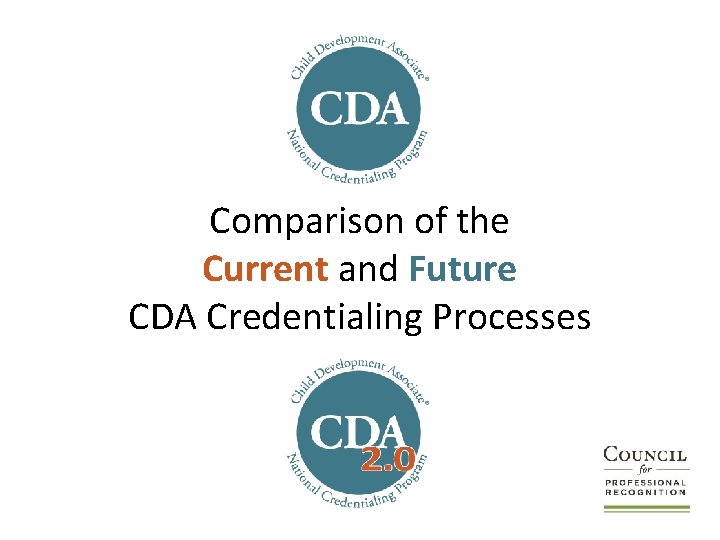 Comparison of the Current and Future CDA Credentialing Processes 