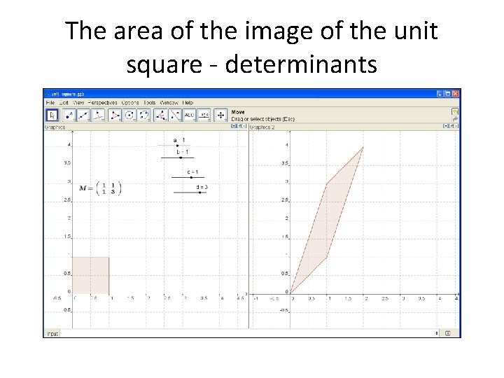 The area of the image of the unit square - determinants 