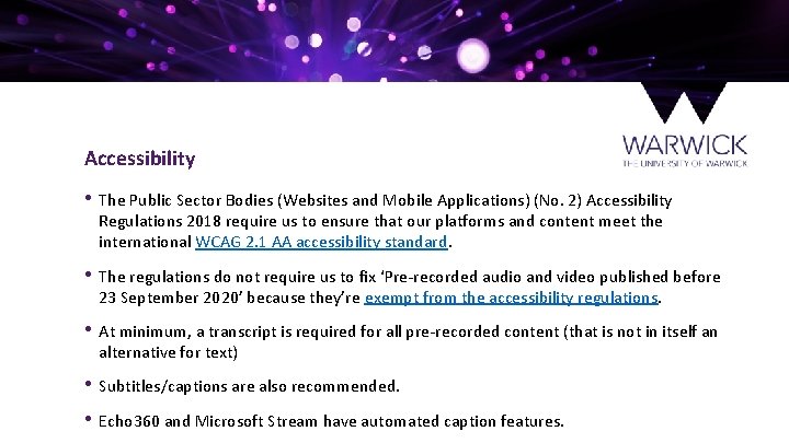 Accessibility • The Public Sector Bodies (Websites and Mobile Applications) (No. 2) Accessibility Regulations