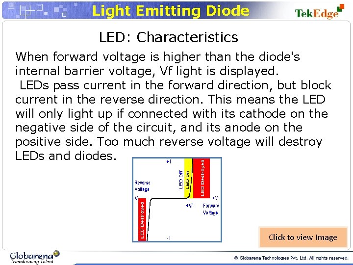 Light Emitting Diode LED: Characteristics When forward voltage is higher than the diode's internal