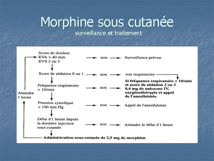 Morphine sous cutanée surveillance et traitement 