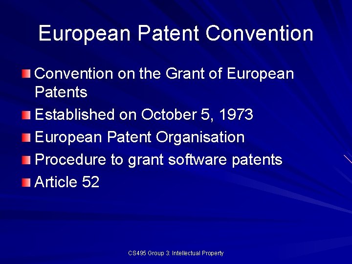 European Patent Convention on the Grant of European Patents Established on October 5, 1973