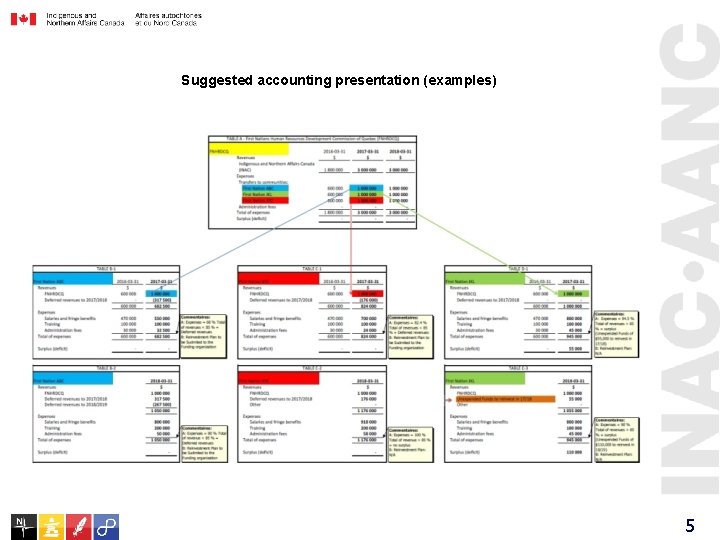 Suggested accounting presentation (examples) 5 