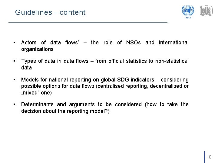 Guidelines - content § Actors of data flows’ – the role of NSOs and