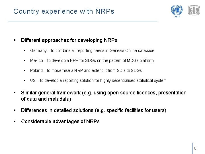 Country experience with NRPs § Different approaches for developing NRPs § Germany – to