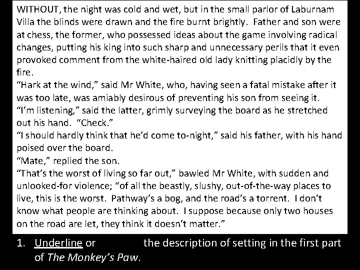 WITHOUT, the night was cold and wet, but in the small parlor of Laburnam