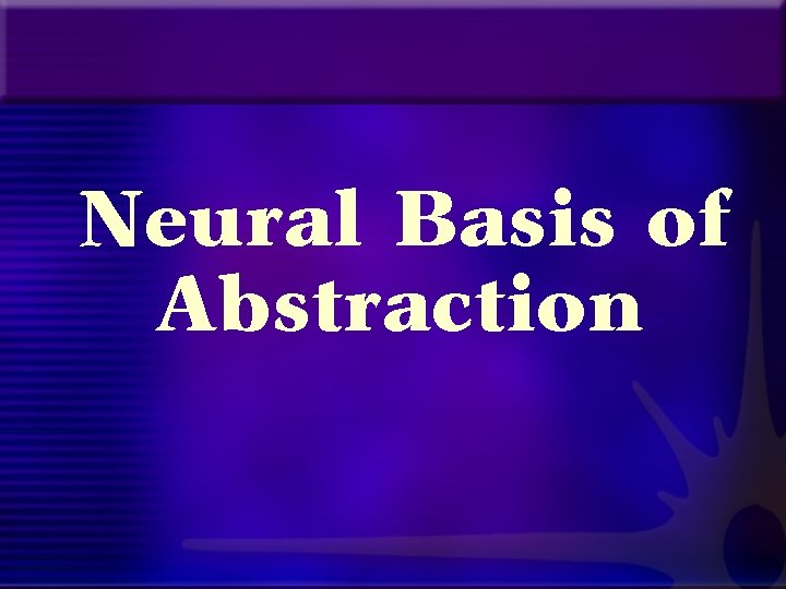 Neural Basis of Abstraction 
