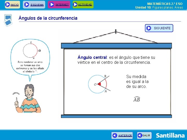 INICIO ESQUEMA INTERNET MATEMÁTICAS 2. º ESO Unidad 10: Figuras planas. Áreas ACTIVIDAD Ángulos