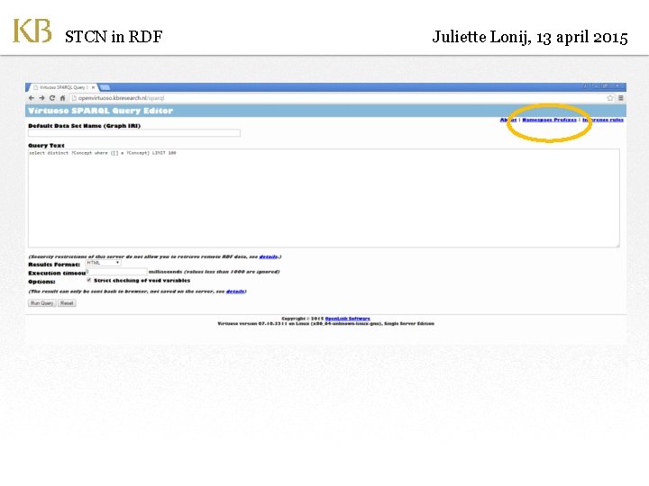 STCN in RDF Juliette Lonij, 13 april 2015 
