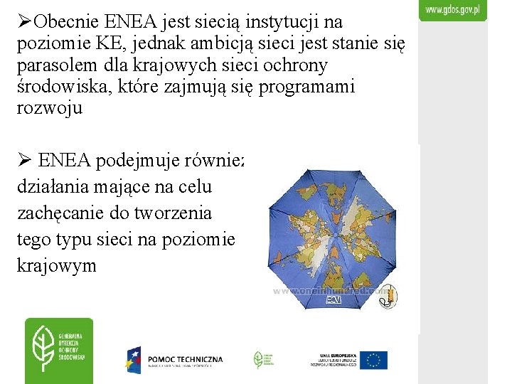 ØObecnie ENEA jest siecią instytucji na poziomie KE, jednak ambicją sieci jest stanie się