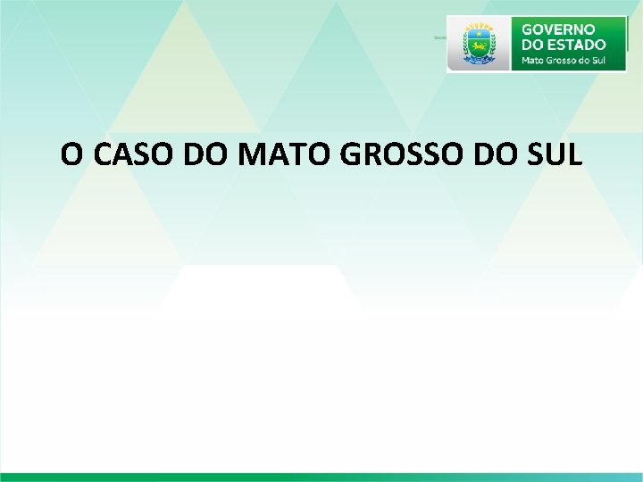 O CASO DO MATO GROSSO DO SUL O CASO DO MATO GROSSO DO SUL